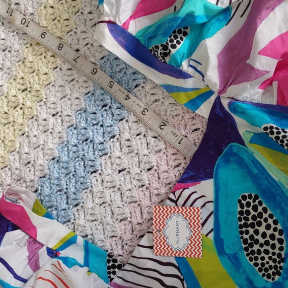 NWT Oliphant Small Square Neck Smocked Bubble Hem Puff Sleeve Mini Dress - Picture 8 of 14